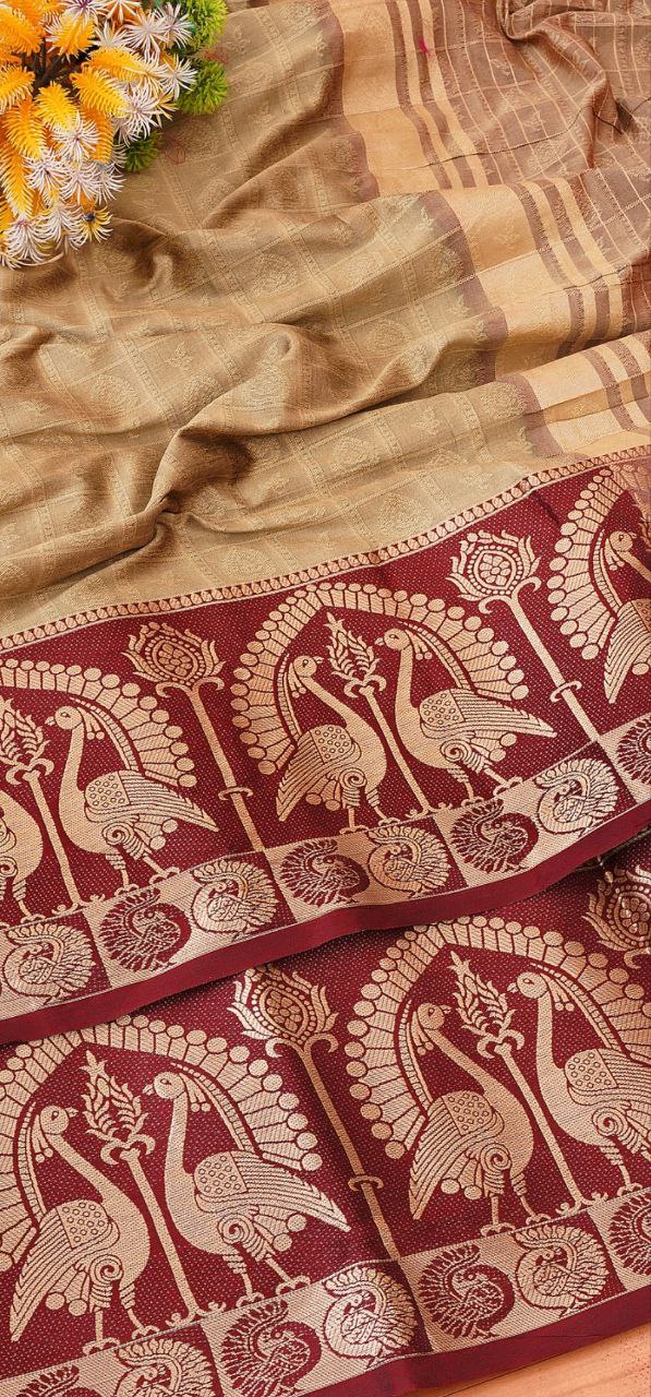 Beautiful Silk Printed Saree With Unstitched Blouse