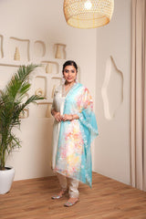 Chic Charm PV Chanderi Ensemble with Intricate Embroidery and Soft Organza Dupatta