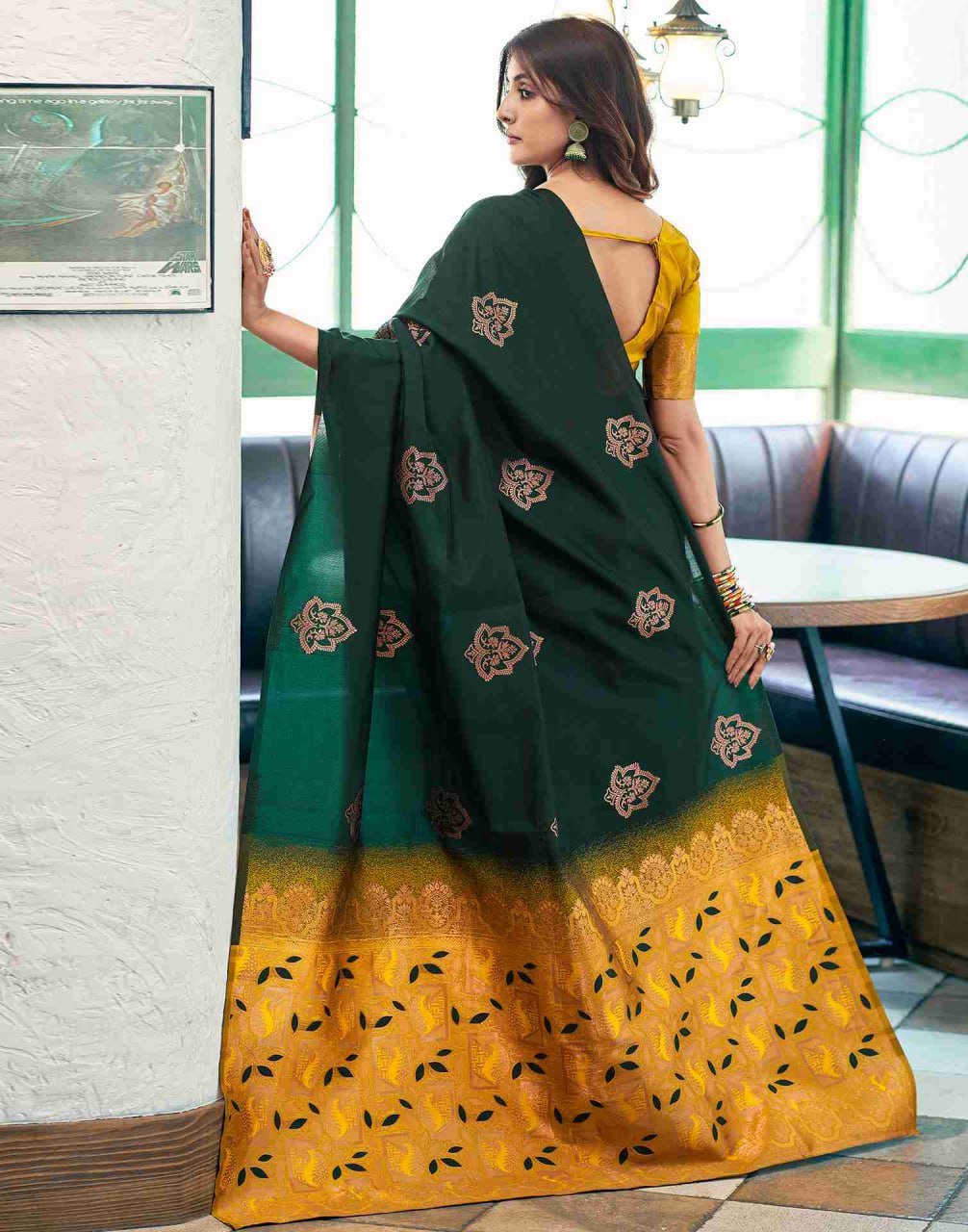 Launching New Banarsi Silk Saree With Unstitched Jacquard blouse