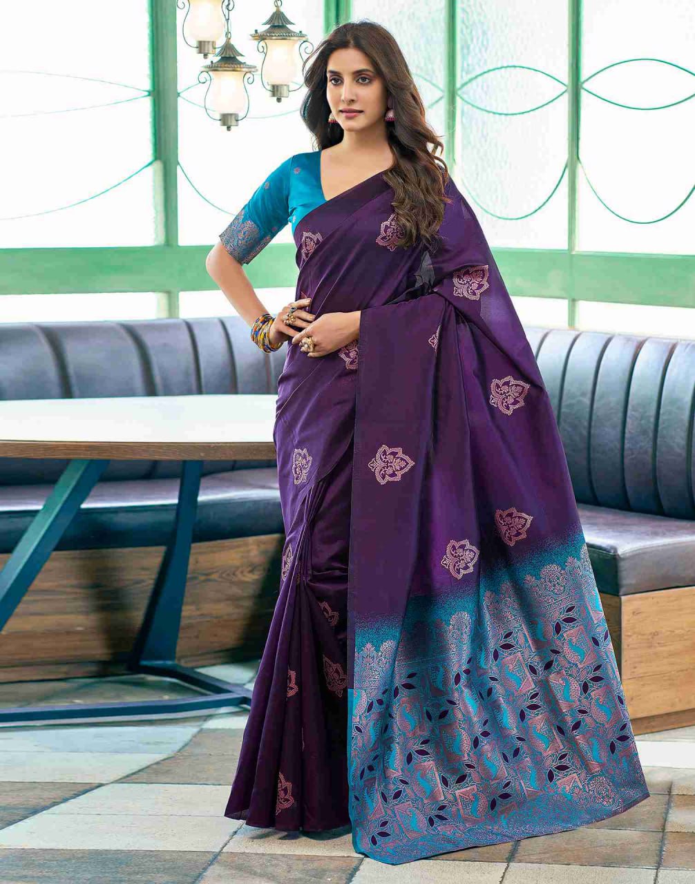 Launching New Banarsi Silk Saree With Unstitched Jacquard blouse