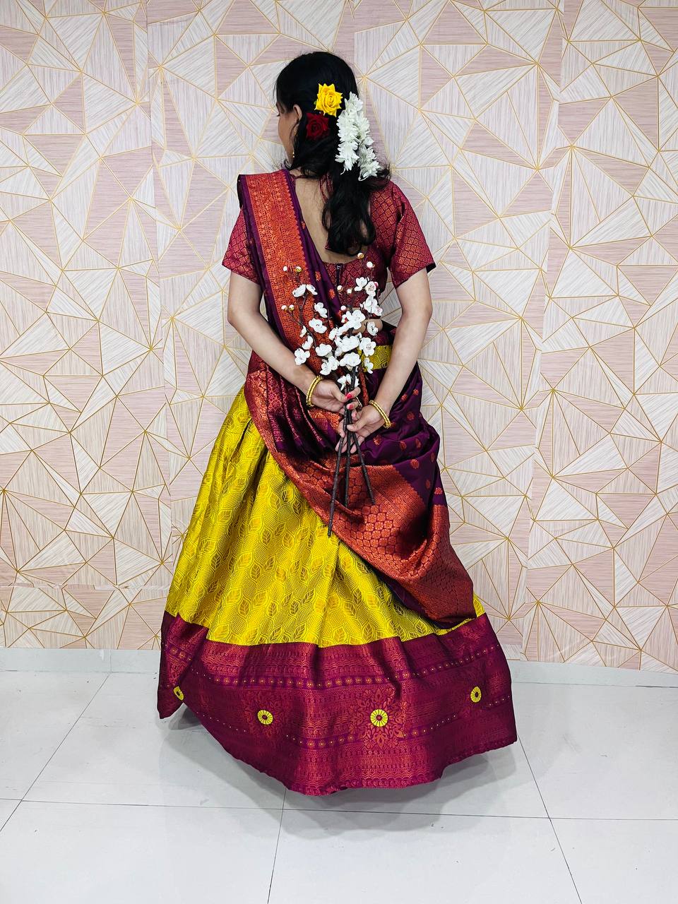 Stunning Kanjivaram Silk Zari Lehenga with Coordinated Blouse and Banarasi Silk Dupatta