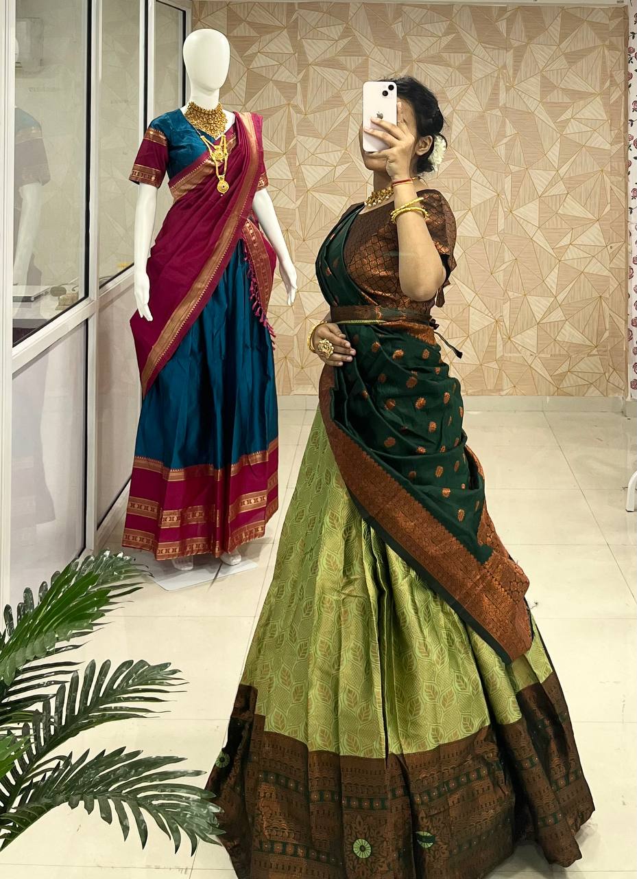 Luxurious Kanjivaram Silk Zari Lehenga Set with Matching Blouse & Banarasi Silk Dupatta