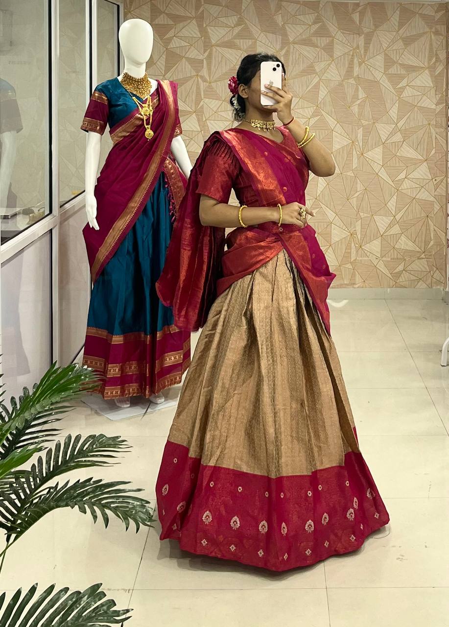 Opulent Kanjivaram Silk Zari Lehenga with Designer Blouse & Banarasi Silk Dupatta – A Regal Choice