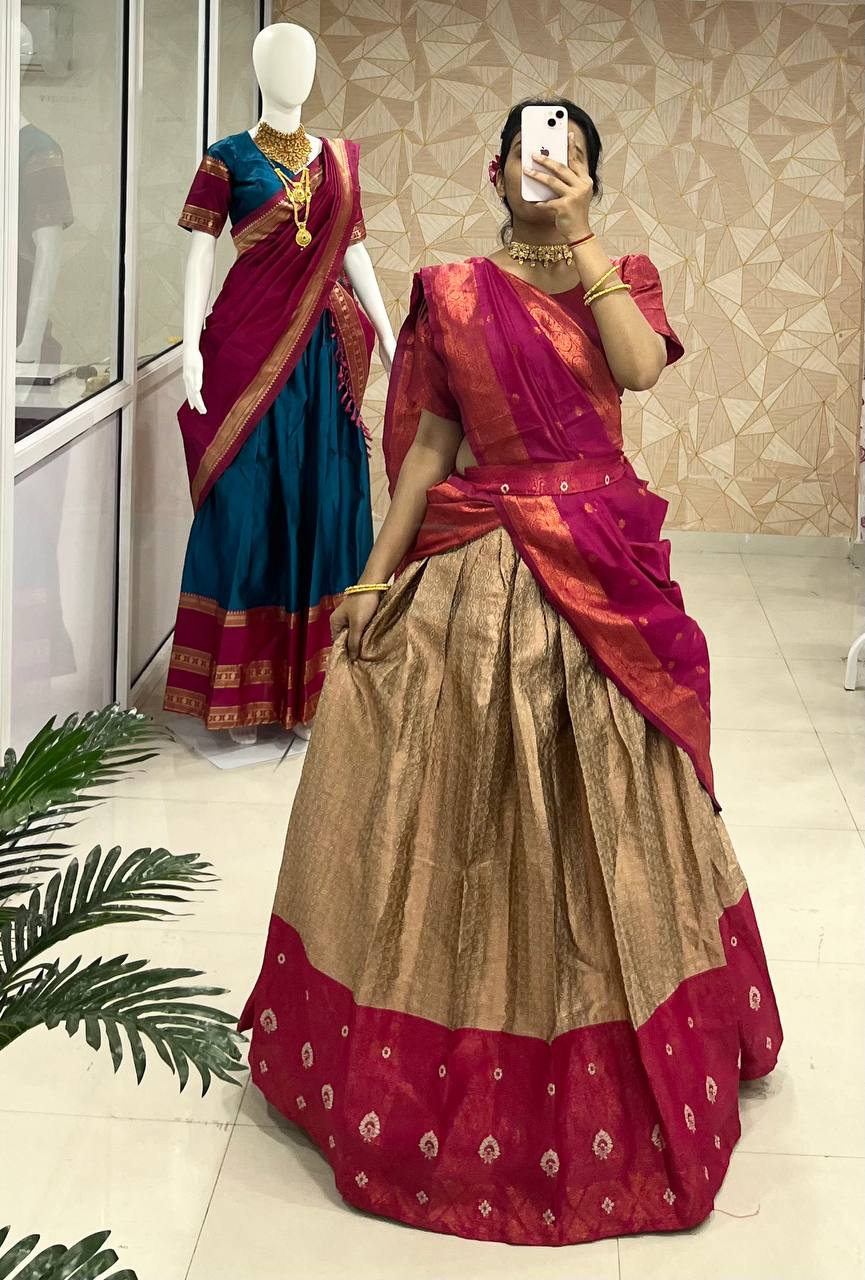 Opulent Kanjivaram Silk Zari Lehenga with Designer Blouse & Banarasi Silk Dupatta – A Regal Choice