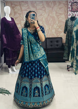 Graceful Glamour: Kanjivaram Silk Lehenga & Banarsi Silk Dupatta