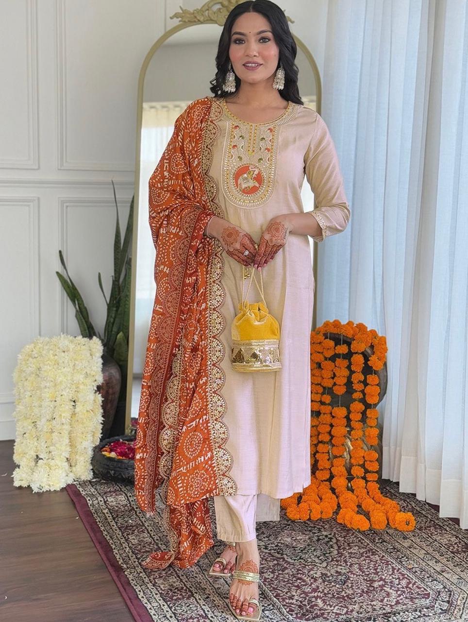 Grace in Every Thread: New Roman Fabric Suit Set