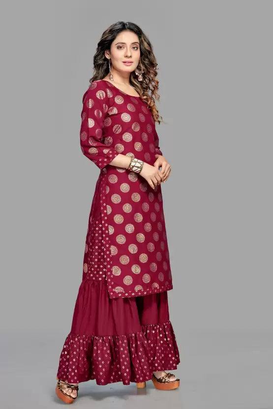 Kurti with sharara Plazzo Pant