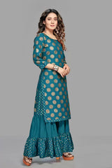 Kurti with sharara Plazzo Pant